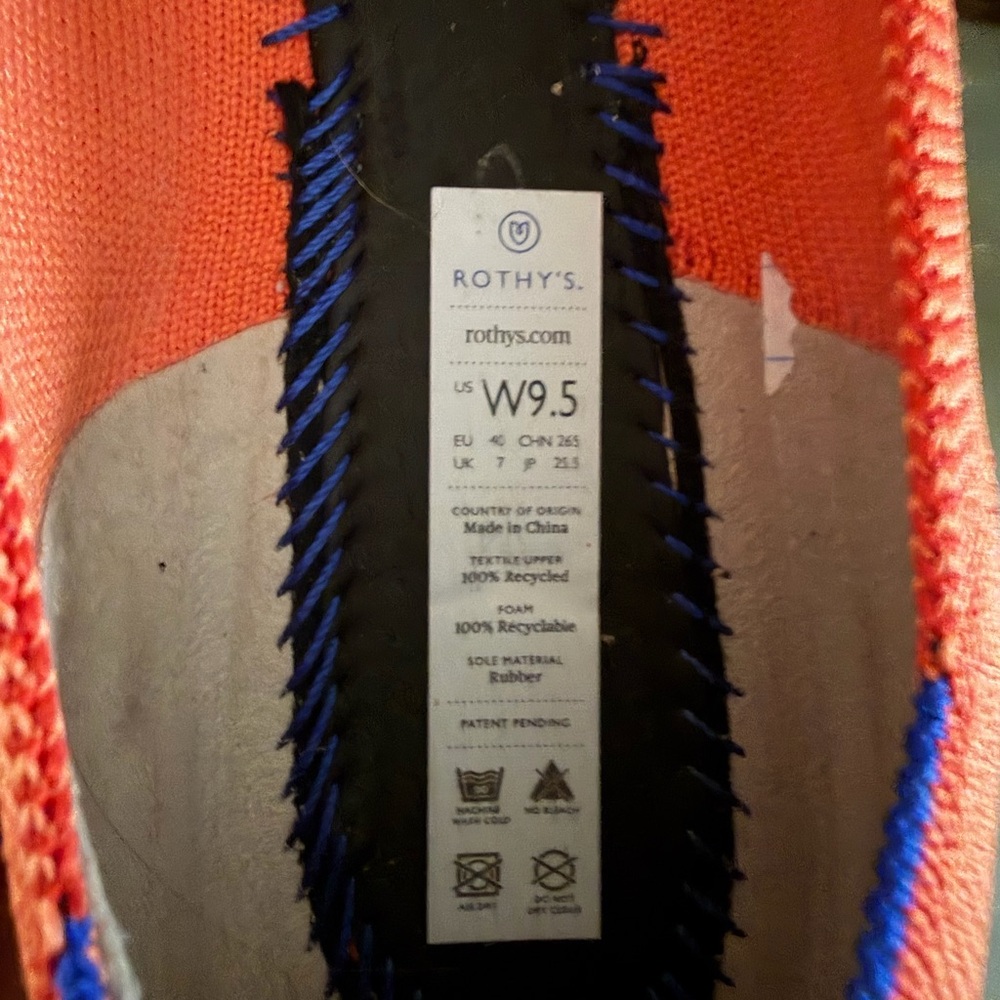 Rothy’s The Flat Persimmon Marina Heel Stripe - Picture 9 of 9